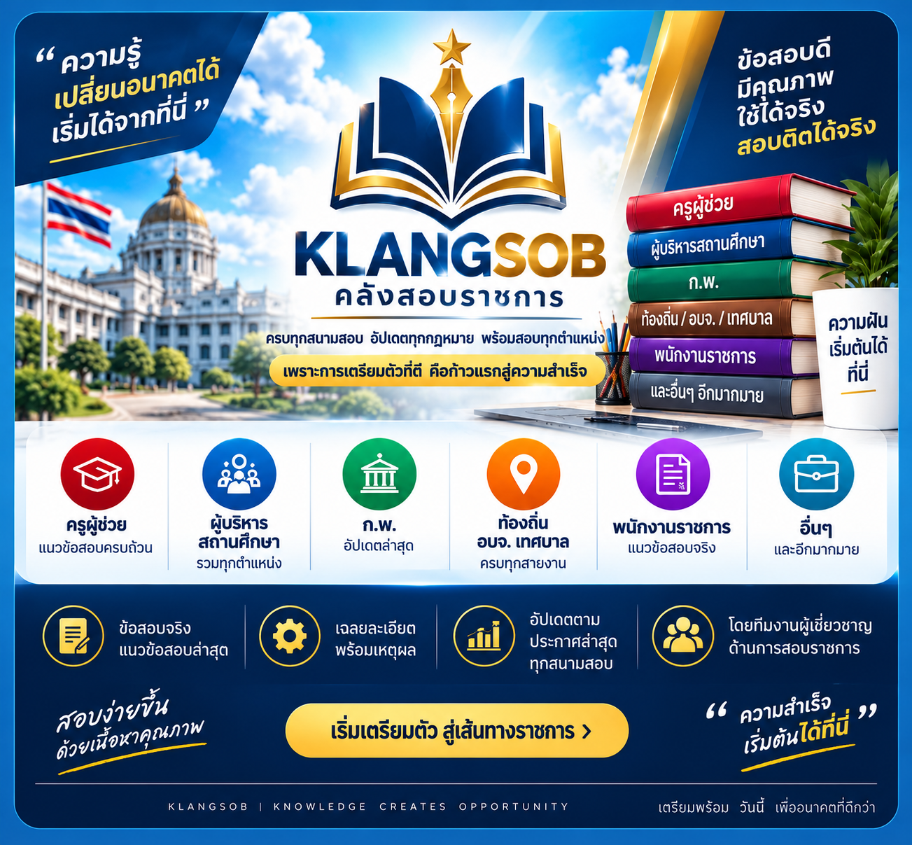 Klangsob รวมข้อสอบทุกสนามสอบราชการ